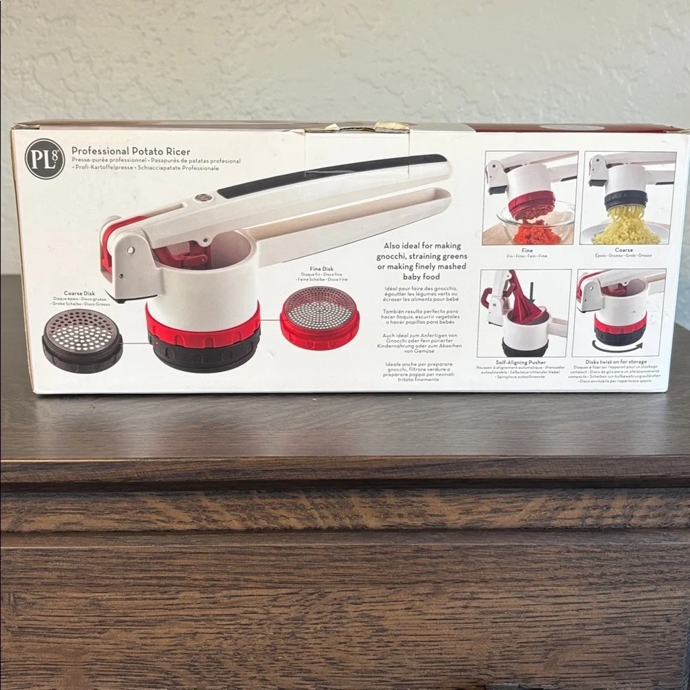 NWT Professional Potato Ricer With Fine and Course Disks